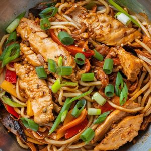 Nouilles sautées au poulet