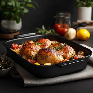 Poulet sauté sur plaque chauffante