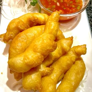 Beignets de scampis à la sauce aigre-douce