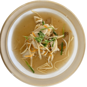 Potage bambou et cheveux d’ange (poulet)